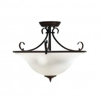 Oriel Lighting-Gaston 3LT Bronze Traditional Frost CTC pendant